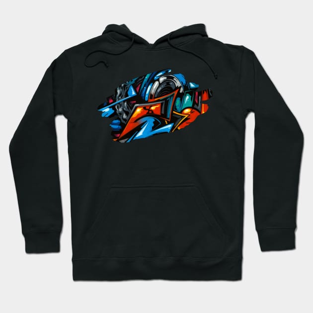 Urban Graffiti Splash Art Print Hoodie by Auto-Prints